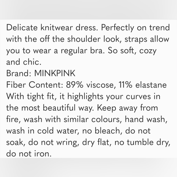 NWT MINKPINK White Noise Knit Cold Shoulder Bodycon Date Night Dress XS. HP! - Picture 3 of 9